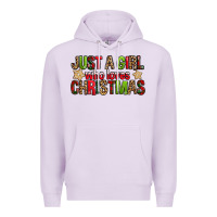 Lilac just a girl who loves christmas with cookies Premium Hoodie - FaDigitalArtStudio