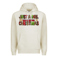 Oatmeal Heather just a girl who loves christmas with cookies Premium Hoodie - FaDigitalArtStudio