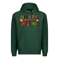 Sports Green just a girl who loves christmas with cookies Premium Hoodie - FaDigitalArtStudio