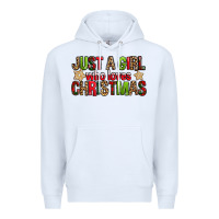 White just a girl who loves christmas with cookies Premium Hoodie - FaDigitalArtStudio