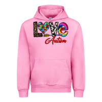 Fuchsia Pink love autism Urban Hoodie - CowhideDigitalArt
