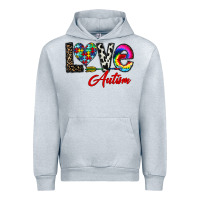 Heather Grey love autism Urban Hoodie - CowhideDigitalArt