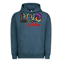 Pigment Midnight Navy love autism Urban Hoodie - CowhideDigitalArt