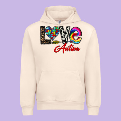 Love Autism Urban Hoodie Designed By Cowhidedigitalart