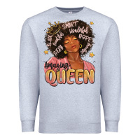 Heather Grey black queen Premium Sweatshirt - MaliasSmallBusiness