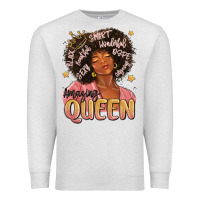 Oatmeal Heather black queen Premium Sweatshirt - MaliasSmallBusiness