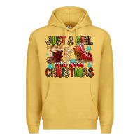 Antique Gold just a girl who loves christmas Premium Hoodie - FaDigitalArtStudio
