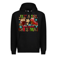 Black just a girl who loves christmas Premium Hoodie - FaDigitalArtStudio