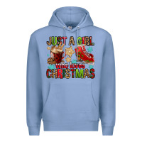 Colony Blue just a girl who loves christmas Premium Hoodie - FaDigitalArtStudio