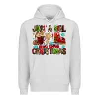 Dove Grey just a girl who loves christmas Premium Hoodie - FaDigitalArtStudio