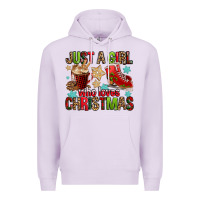 Lilac just a girl who loves christmas Premium Hoodie - FaDigitalArtStudio