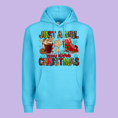 Just A Girl Who Loves Christmas Premium Hoodie Designed By Fadigitalartstudio