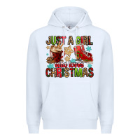 White just a girl who loves christmas Premium Hoodie - FaDigitalArtStudio