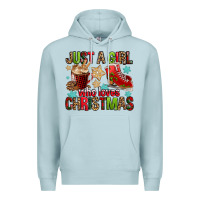 Blue Mist just a girl who loves christmas Premium Hoodie - FaDigitalArtStudio