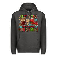 Charcoal Heather just a girl who loves christmas Premium Hoodie - FaDigitalArtStudio