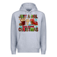 Heather Grey just a girl who loves christmas Premium Hoodie - FaDigitalArtStudio