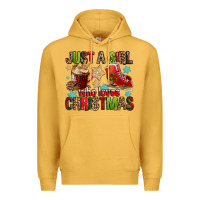 Mustard just a girl who loves christmas Premium Hoodie - FaDigitalArtStudio