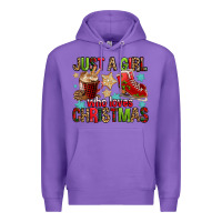 Purple just a girl who loves christmas Premium Hoodie - FaDigitalArtStudio