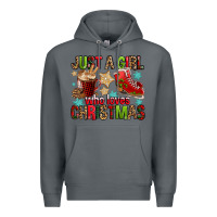Rock just a girl who loves christmas Premium Hoodie - FaDigitalArtStudio
