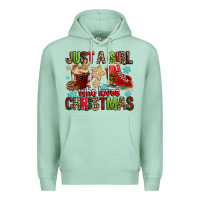 Seafoam just a girl who loves christmas Premium Hoodie - FaDigitalArtStudio