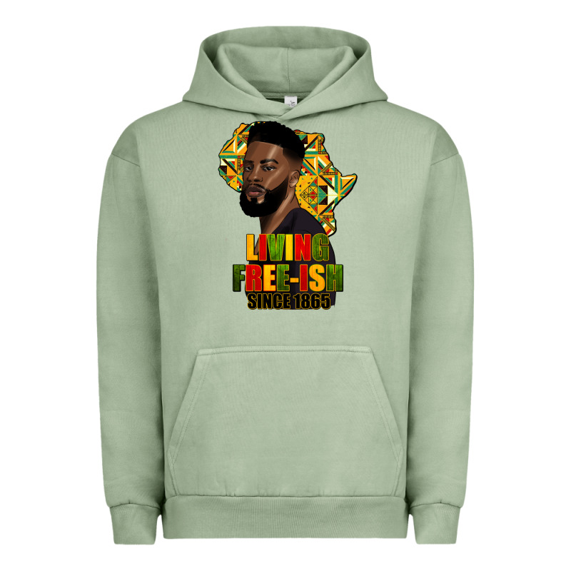 Juneteenth Living Freeish Since 1865 Urban Hoodie by HRA Design Shop | Teevron