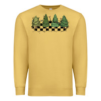 Antique Gold christmas checkered trees Premium Sweatshirt - MaliasSmallBusiness