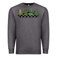 Charcoal Heather christmas checkered trees Premium Sweatshirt - MaliasSmallBusiness