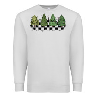 Dove Grey christmas checkered trees Premium Sweatshirt - MaliasSmallBusiness