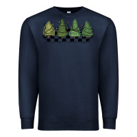 Navy christmas checkered trees Premium Sweatshirt - MaliasSmallBusiness