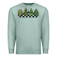 Seafoam christmas checkered trees Premium Sweatshirt - MaliasSmallBusiness