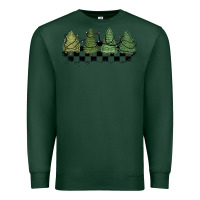 Sports Green christmas checkered trees Premium Sweatshirt - MaliasSmallBusiness