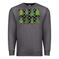 Charcoal Heather checkered trees Premium Sweatshirt - MaliasSmallBusiness