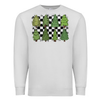 Dove Grey checkered trees Premium Sweatshirt - MaliasSmallBusiness