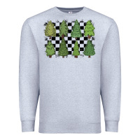 Heather Grey checkered trees Premium Sweatshirt - MaliasSmallBusiness