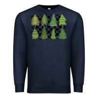 Navy checkered trees Premium Sweatshirt - MaliasSmallBusiness