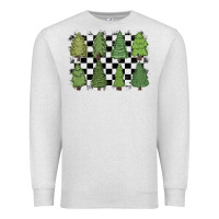 Oatmeal Heather checkered trees Premium Sweatshirt - MaliasSmallBusiness