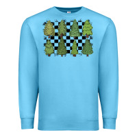 Ocean Blue checkered trees Premium Sweatshirt - MaliasSmallBusiness