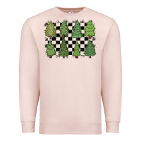 Pale Pink checkered trees Premium Sweatshirt - MaliasSmallBusiness