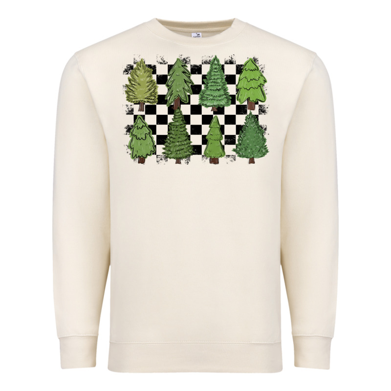 Checkered Trees Premium Sweatshirt by MaliasSmallBusiness | Teevron