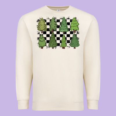 Premium Sweatshirt checkered trees
