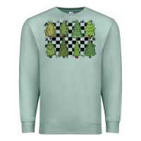 Seafoam checkered trees Premium Sweatshirt - MaliasSmallBusiness