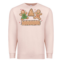 Pale Pink gingerbread christmas Premium Sweatshirt - MaliasSmallBusiness
