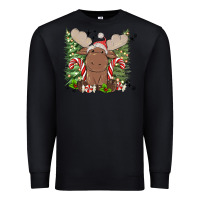 Black christmas reindeer Premium Sweatshirt - MaliasSmallBusiness
