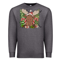 Charcoal Heather christmas reindeer Premium Sweatshirt - MaliasSmallBusiness