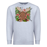Heather Grey christmas reindeer Premium Sweatshirt - MaliasSmallBusiness