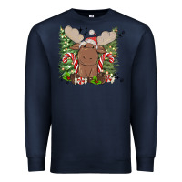 Navy christmas reindeer Premium Sweatshirt - MaliasSmallBusiness