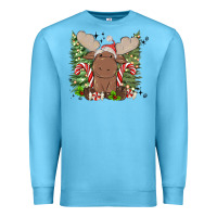Ocean Blue christmas reindeer Premium Sweatshirt - MaliasSmallBusiness