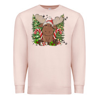 Pale Pink christmas reindeer Premium Sweatshirt - MaliasSmallBusiness
