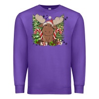 Purple christmas reindeer Premium Sweatshirt - MaliasSmallBusiness