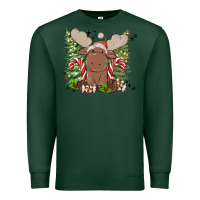 Sports Green christmas reindeer Premium Sweatshirt - MaliasSmallBusiness